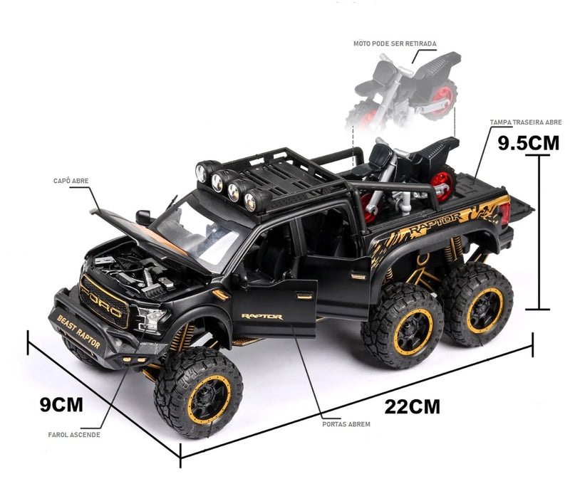 Caminhonete Raptor Off-Road com Moto